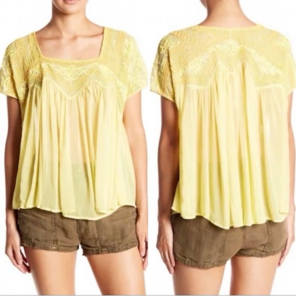 Free People Sunny days Ahead Babydoll Top. Size M. EUC.